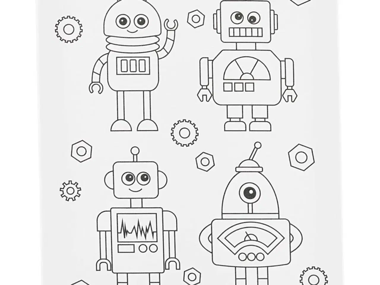 Billede 1 - Malerlærred med robotmotiv, 24x30 cm, 1,6 cm tykkelse