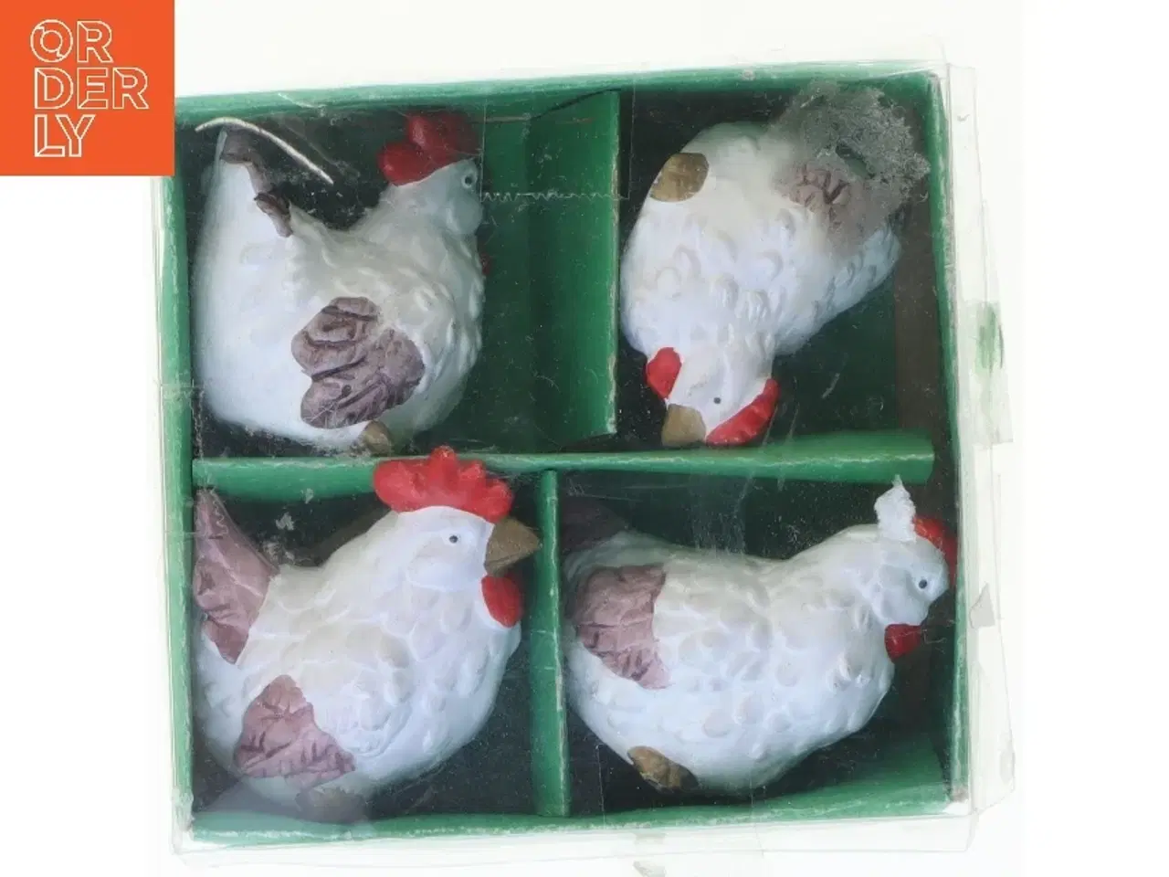 Billede 1 - Gamle nye Dekorative hønsefigurer i kasse