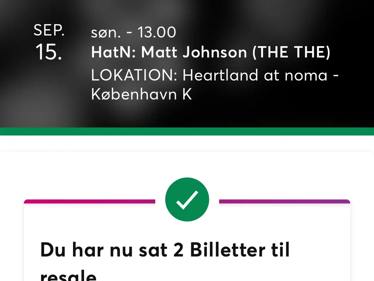 Billede 1 - Billet Matt Johnson the the