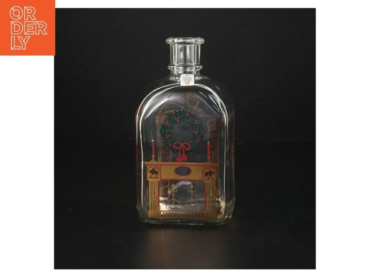 Billede 1 - Holmegaard glasflaske med dekoration (str. 18x9 cm) fra Holmegaard