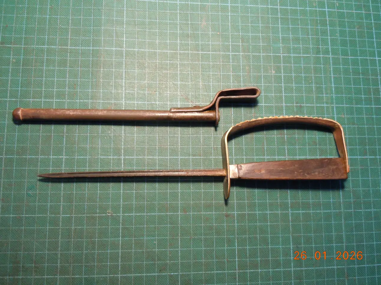 Billede 3 - Skyttegravskniv, nærkampkniv i stålskede.