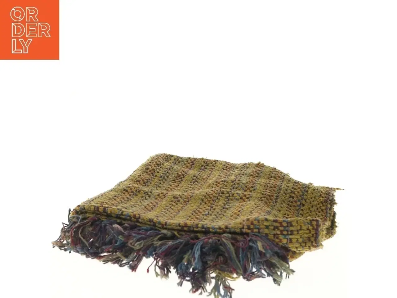 Billede 2 - Gul tæppe med frynser (str. 60x120 cm)