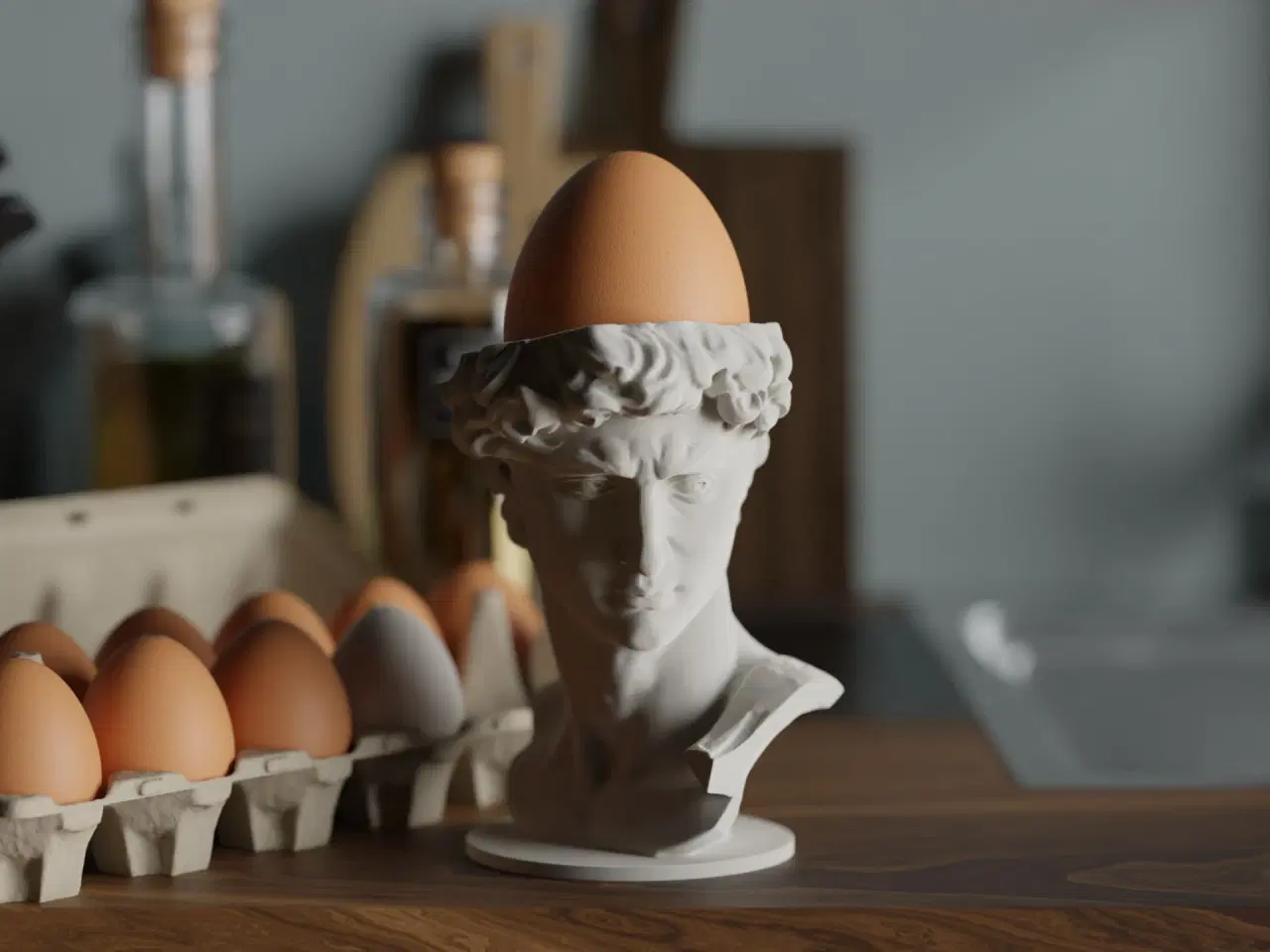 Billede 1 - Æggebæger- Michelangelo møder morgenmaden 