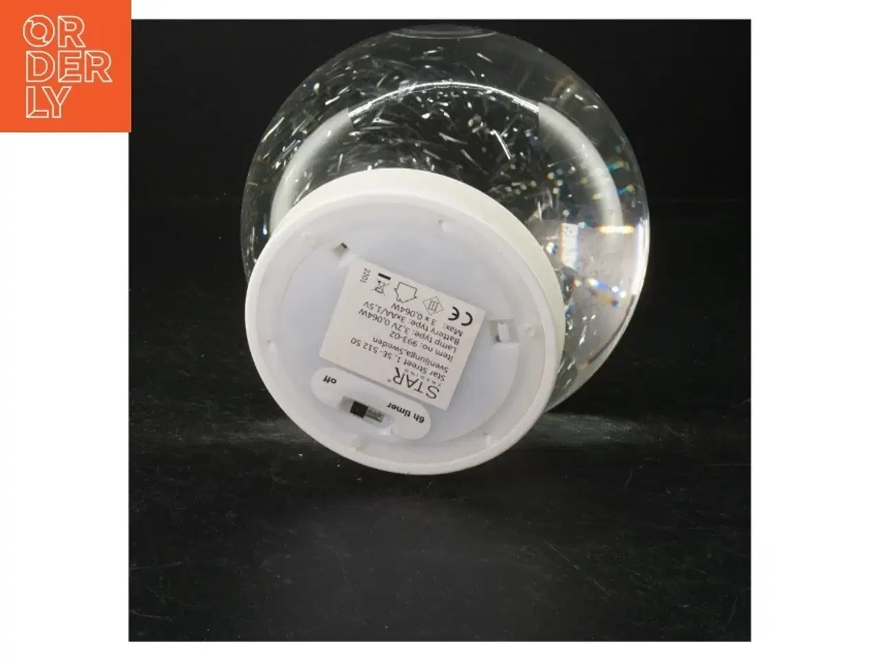 Billede 2 - Glaskugle bordlampe fra S T A R (str. 15x15 cm)