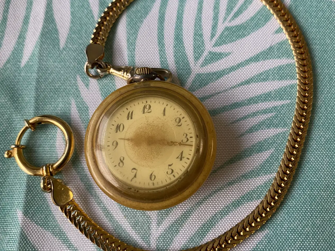 Billede 3 - Lommeur, urkasse. Kæden er som ny.