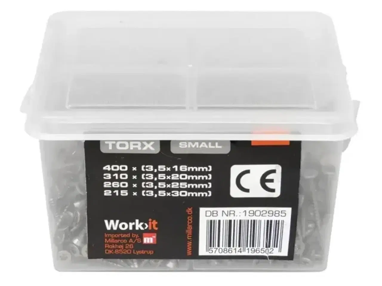 Billede 1 - 4 pk. Work-it Skrueboks TORX Small til indendørs brug 1185 stk
