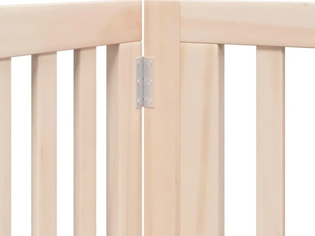 Billede 8 - Hundegitter med dør, foldbar, 4 paneler, 320 cm, poppeltræ