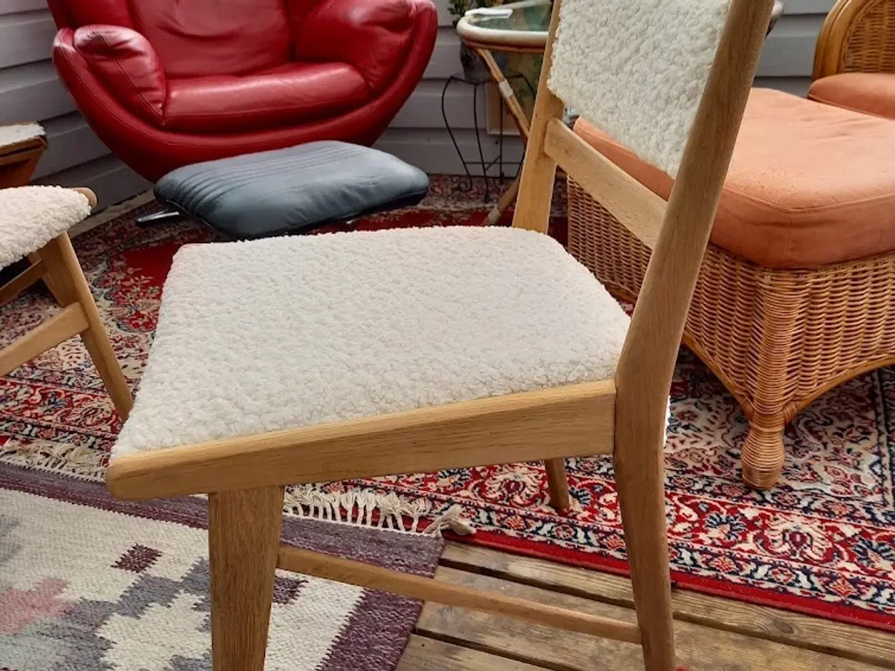 Billede 5 - 6 spisebordsstole i egetræ.