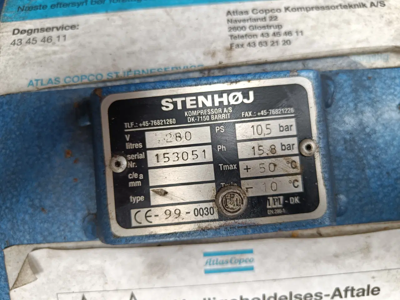 Billede 4 - Stenhøj luftkompressor 280l