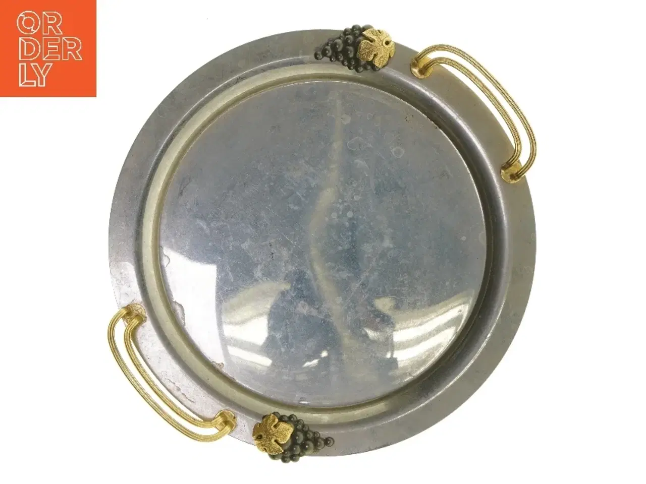 Billede 1 - Rund serveringsbakke med håndtag (str. Ø 32,5 cm)