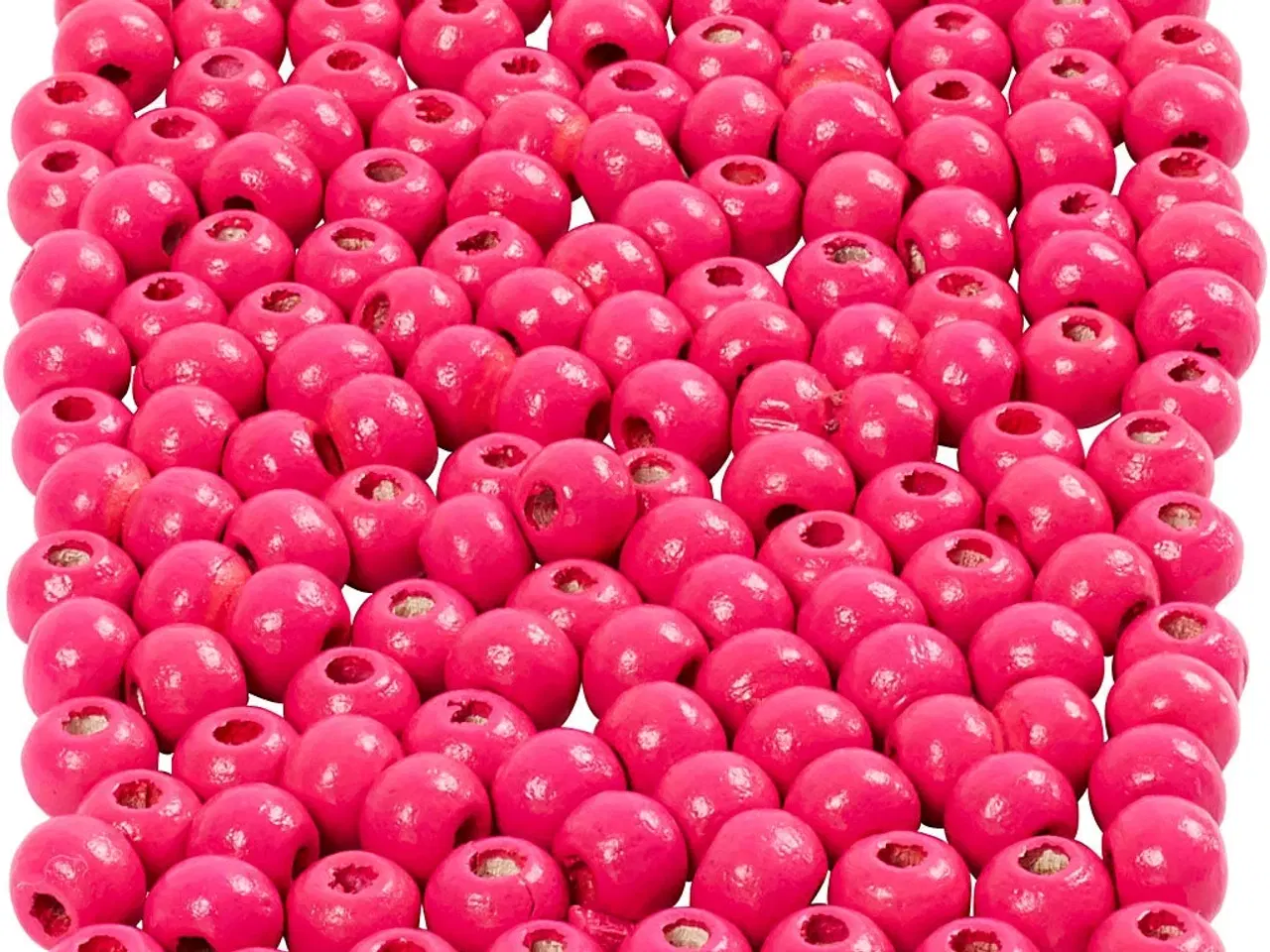 Billede 1 - Træperler, diam. 5 mm, hulstr. 1,5 mm, pink, 150 stk., 6g/ 1 pk.