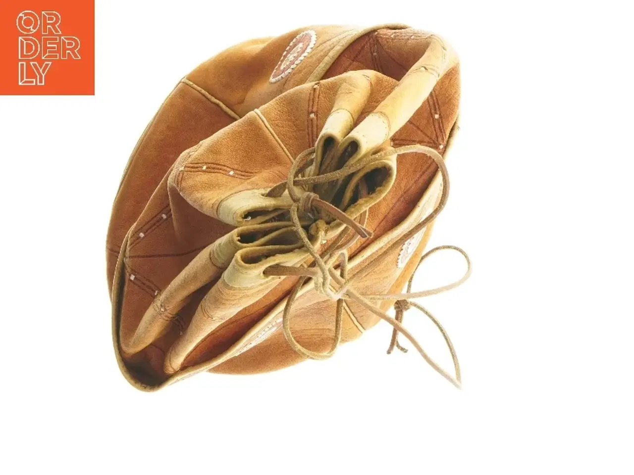 Billede 4 - Dekorativ læderpose (str. Ø 22x31 cm)