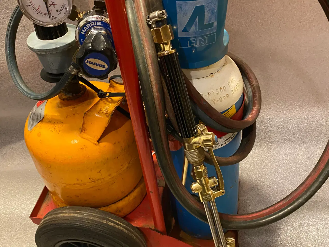 Billede 2 - Gas og ilt skærebrænder sæt på vogn