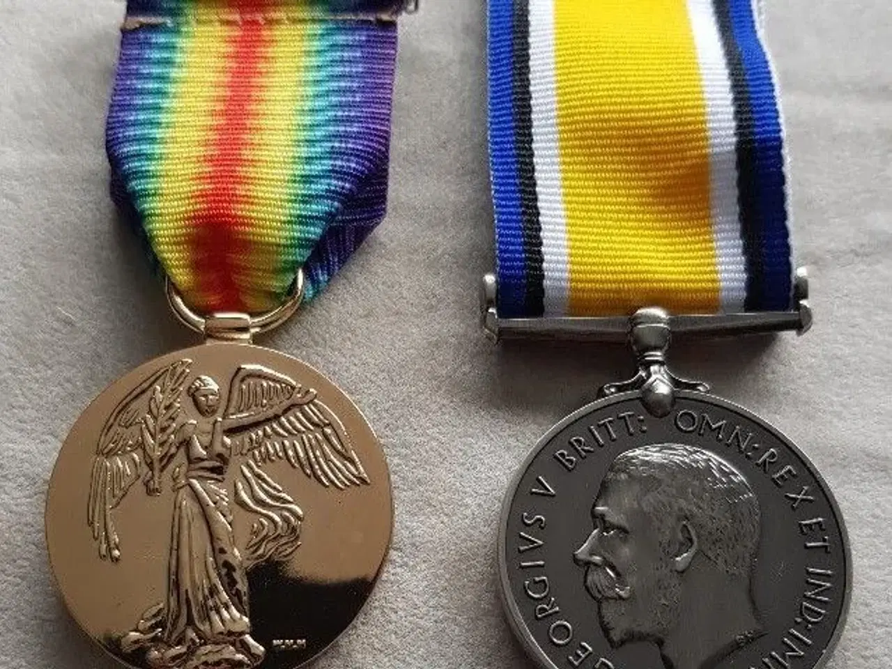 Billede 1 - George V Medaljer for deltagelse i 1. verdenskrig