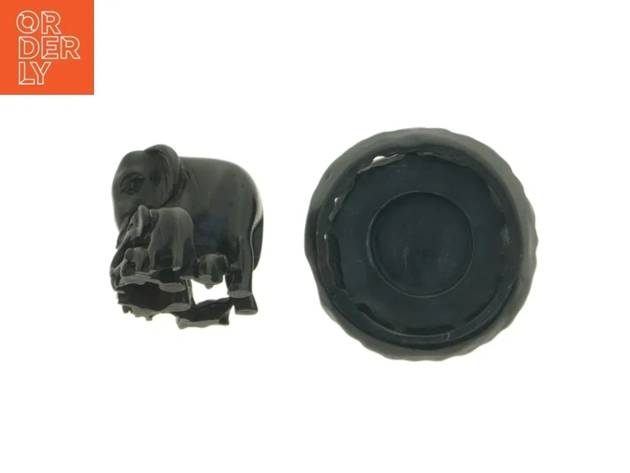 Billede 4 - Elefant skulptur i sort  (str. 8,5 x 9,5 cm)
