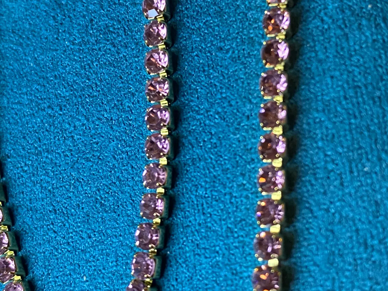 Billede 2 - Tennis Halskæde og Armbånd Sæt med Lilla Zirkonia