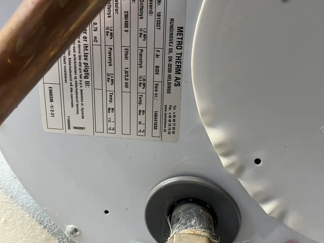 Billede 3 - Metro Therm varmtvandsbeholder model 110, type 644