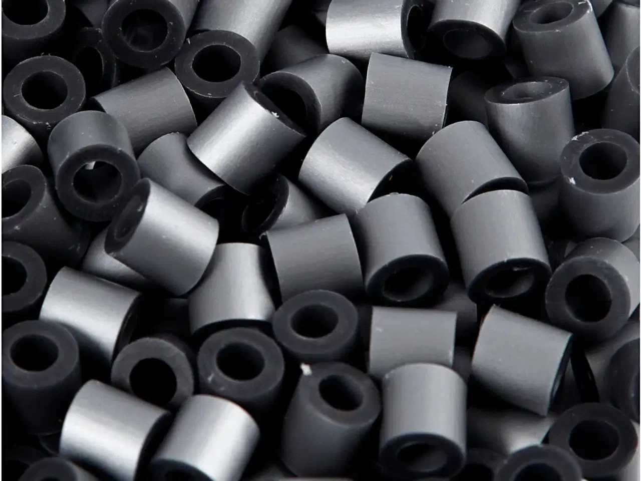 Billede 1 - Rørperler, str. 5x5 mm, hulstr. 2,5 mm, medium, sølv (32262), 1100stk./ 1 pk.