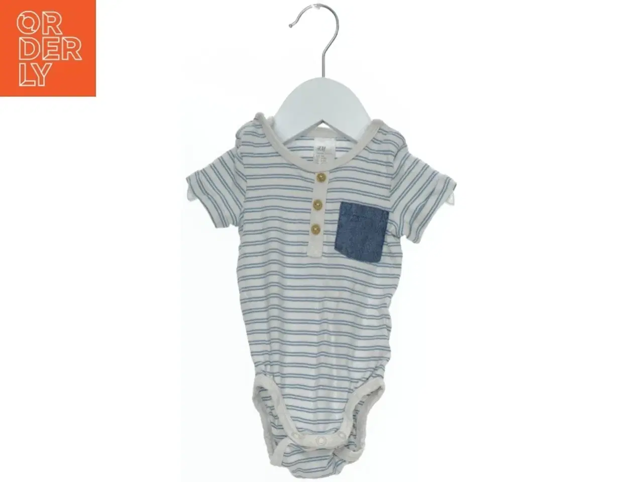 Billede 1 - Stribet bodystocking med kortærmet design fra H&M (str. 68)