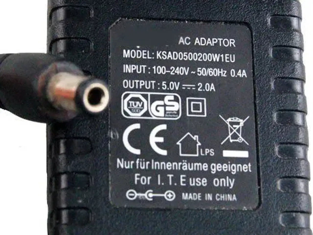 Billede 2 - Strømforsyning Ktec KSAD0500200W1EU 5V= 2,0A 10W