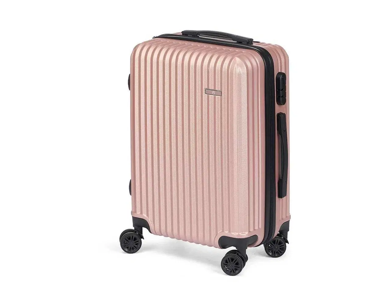 Billede 1 - Kabinekuffert håndbagage 55 x 35 x 20 cm - Pink med striber