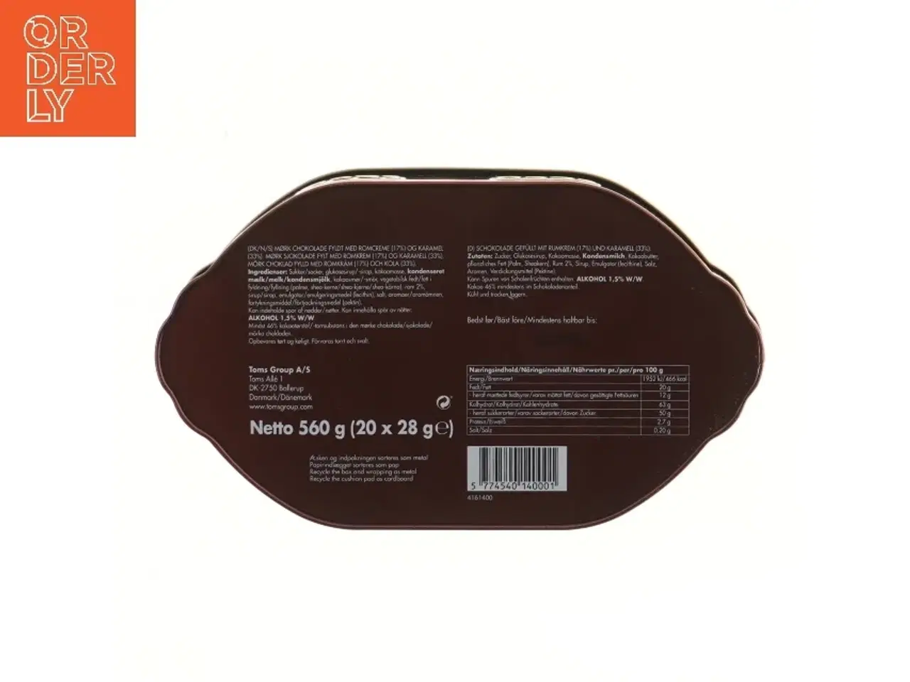 Billede 2 - Toms Skildpadde chokoladeæske fra Toms (str. 24,5x14 cm)