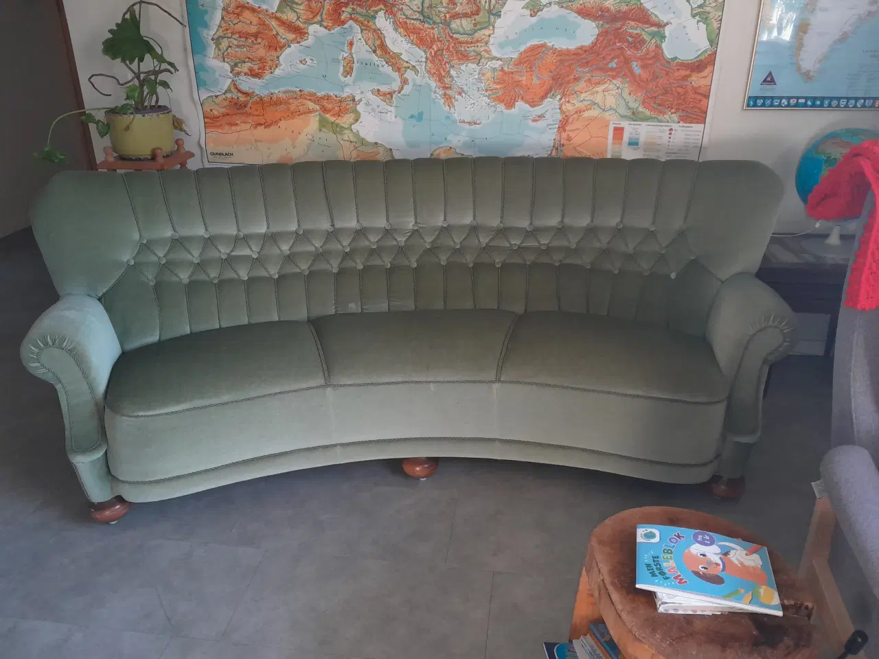 Billede 1 - Grøn banansofa ,gammel 