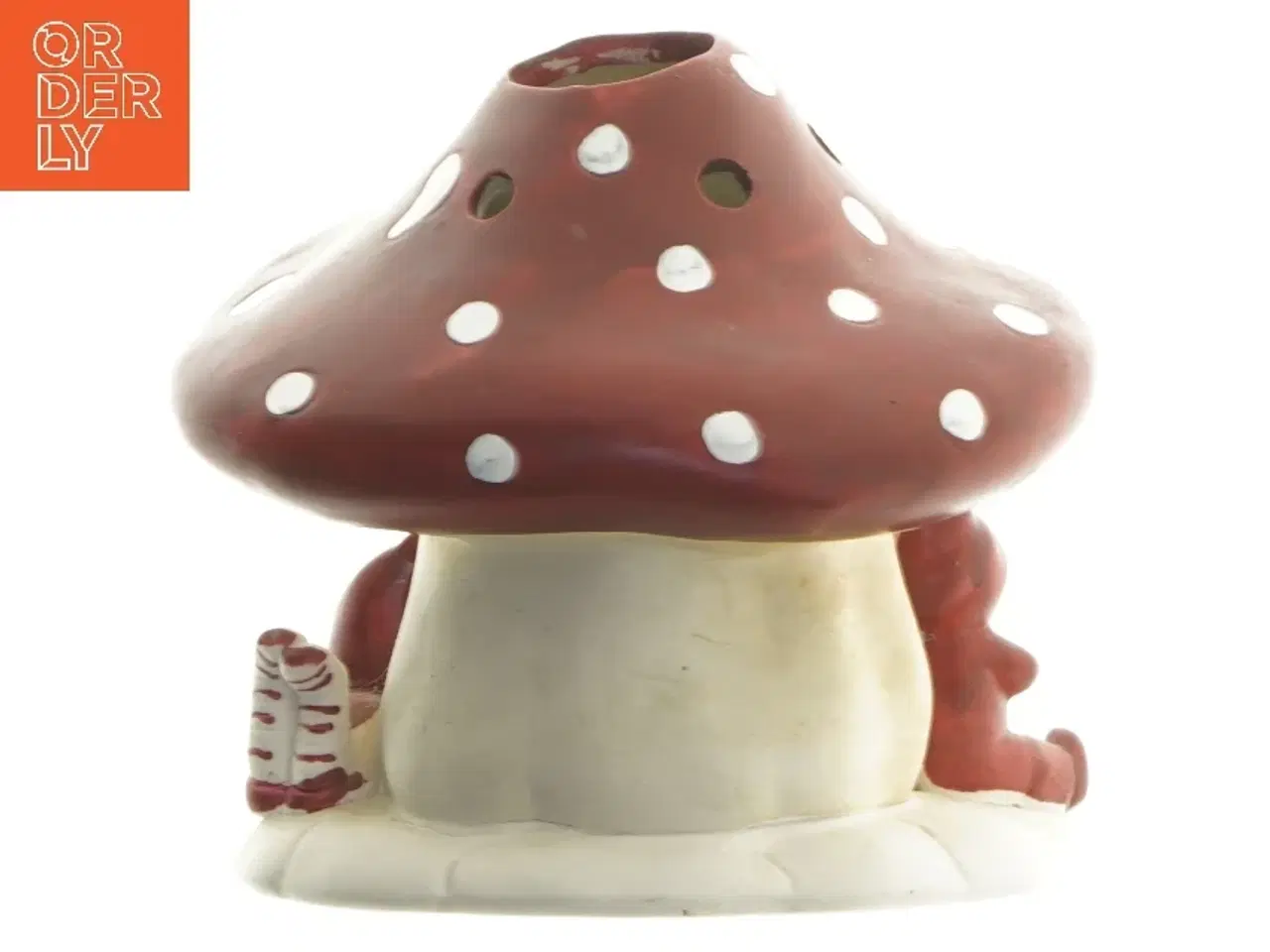 Billede 3 - Keramik svampehus med nisser (str. 14 cm)