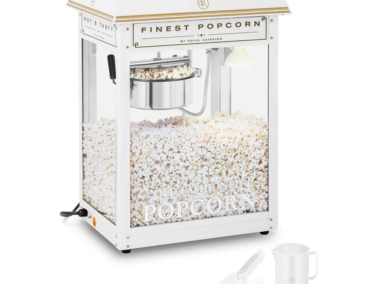 Billede 1 - Popcornmaskine – hvid og guld