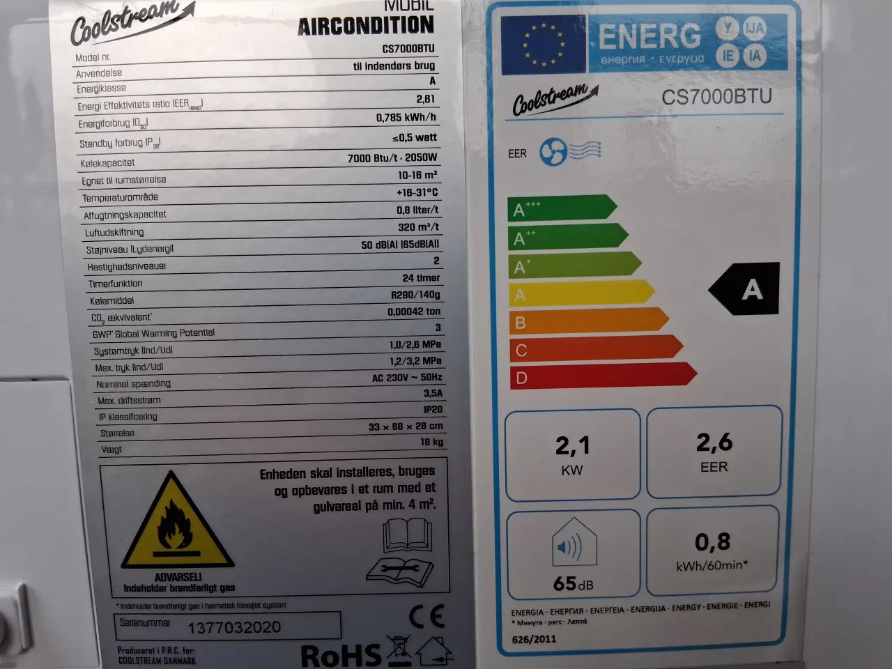 Billede 3 - Aircondition CS70000BTU