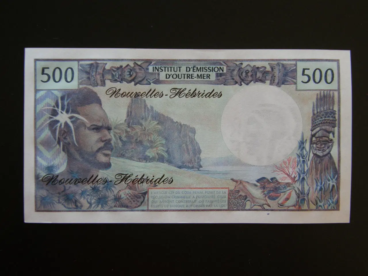 Billede 1 - New Hebrides  500 Francs  1979  P19c  Unc.
