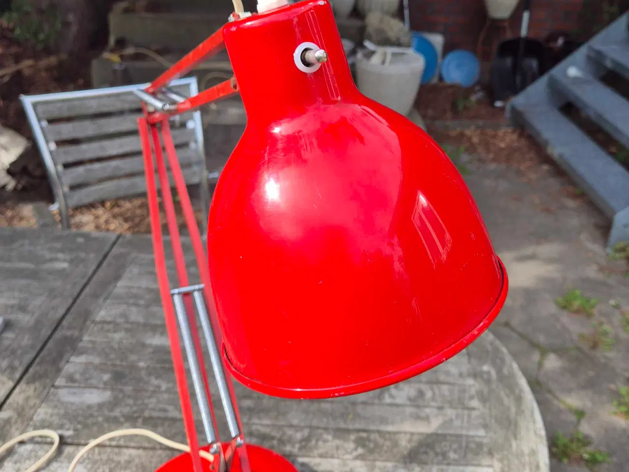 Billede 2 - Arkitektlampe med patina, buler og fleksibel fod 
