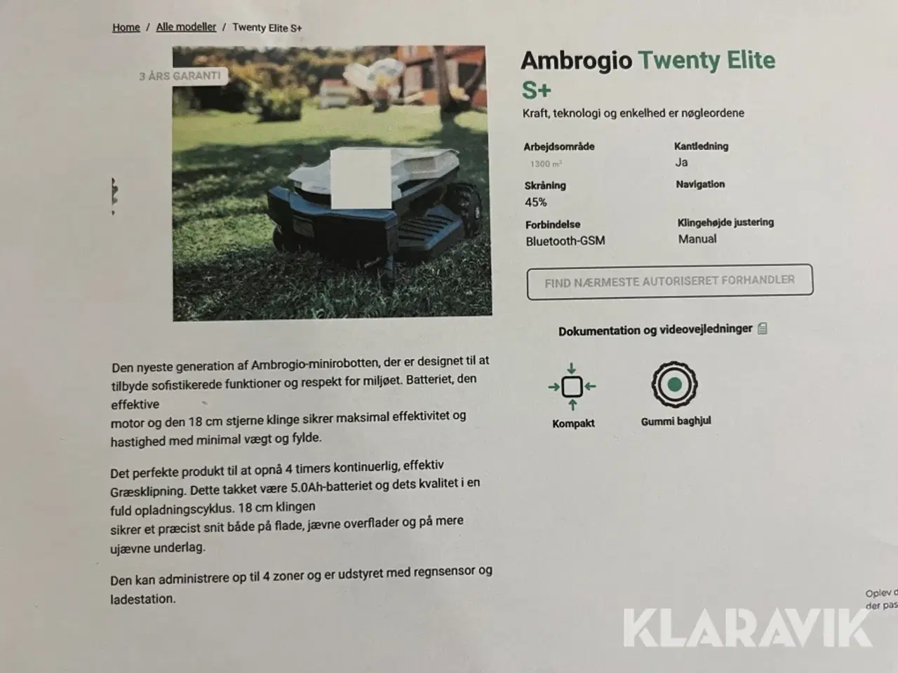 Billede 10 - Græsslåmaskine Ambrogio Twenty Elite S+