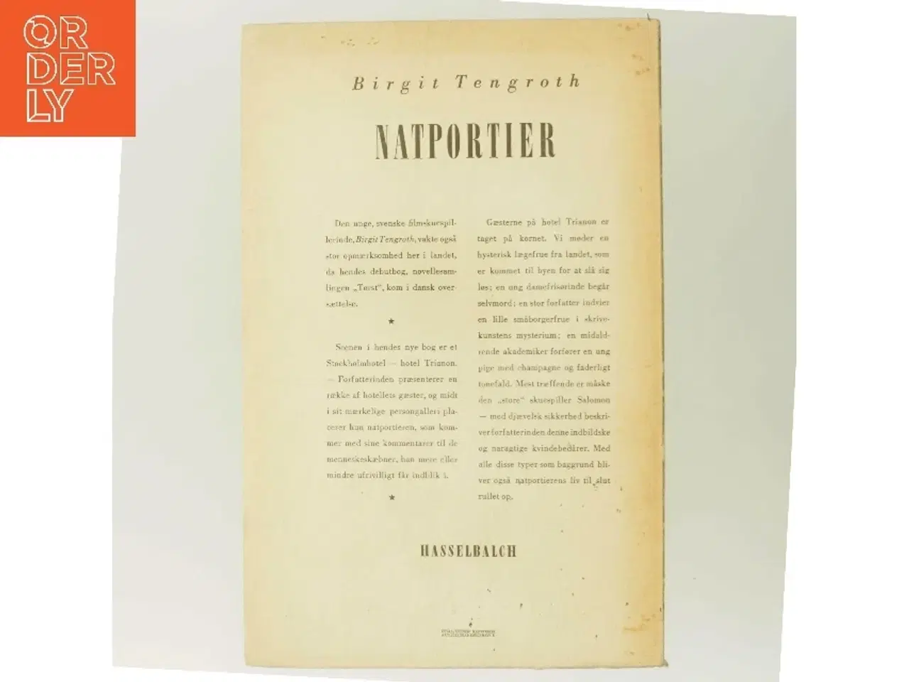 Billede 3 - Natportier af Birgit Tengroth (Bog)