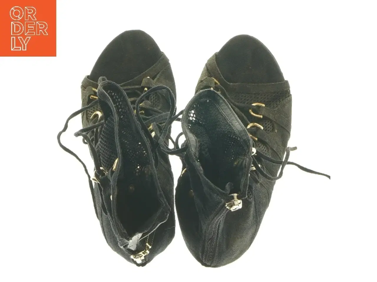 Billede 5 - Sort snørestøvler med hæl (str. 37 )