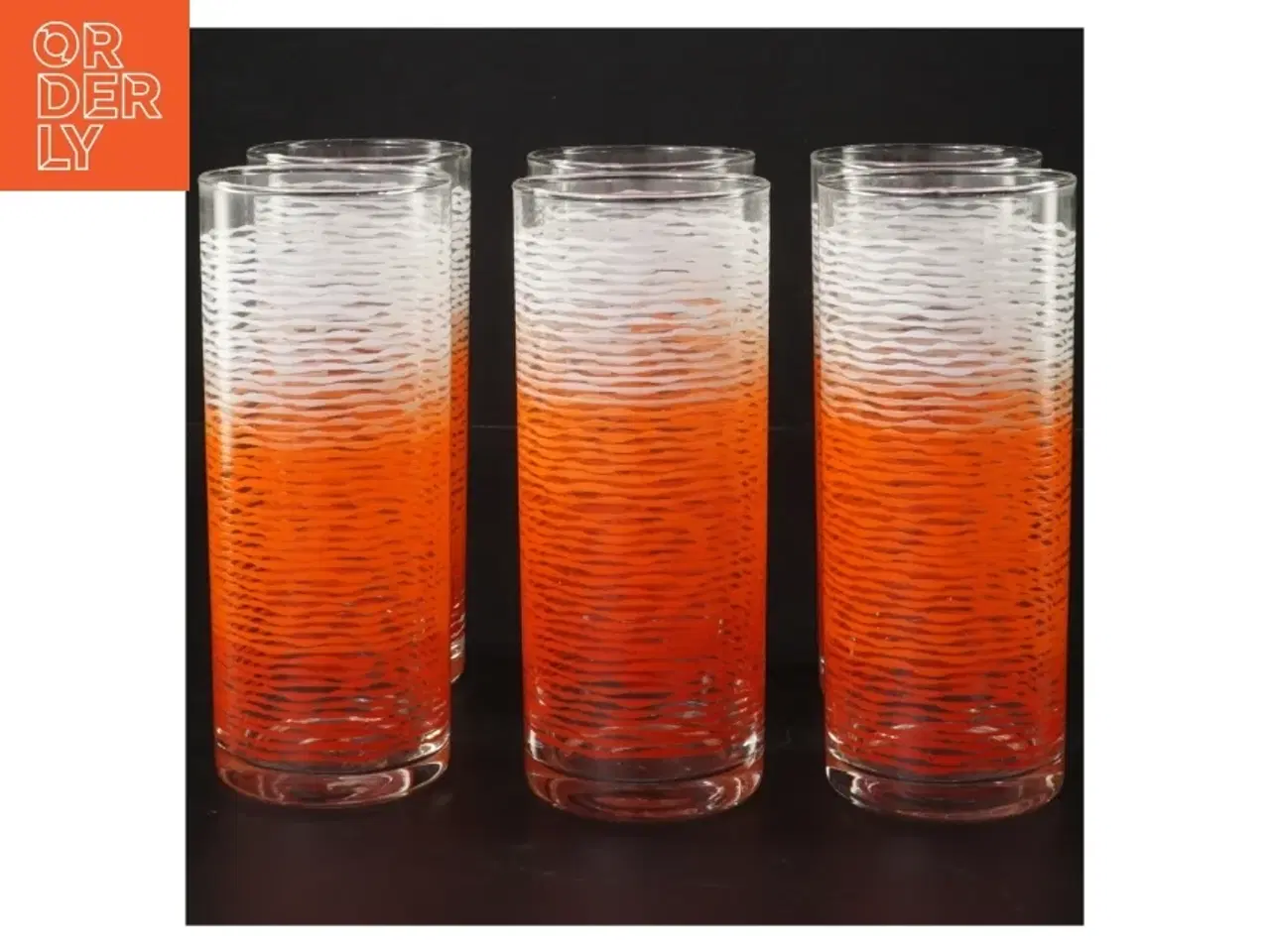 Billede 3 - 1970er Vintage Sæt med seks drikkeglas (str. H 14 cm, ø 6 cm)