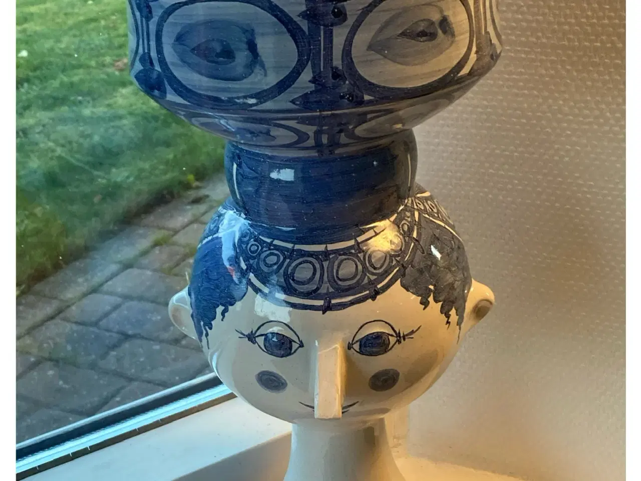 Billede 2 - Bjørn Wiinblad Kvindehoved vase V43 fra 1970 Højde