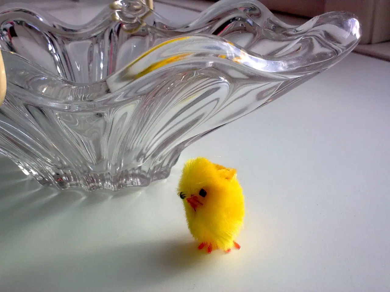 Billede 6 - Glaskurv aflang facet glaskål retro viklet flet 