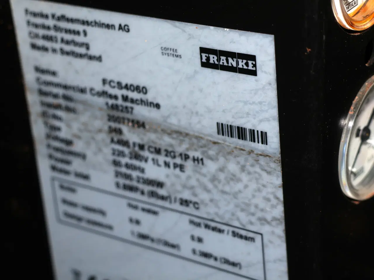 Billede 9 -  Franke fuldautomatisk A400 kaffemaskine model FCS