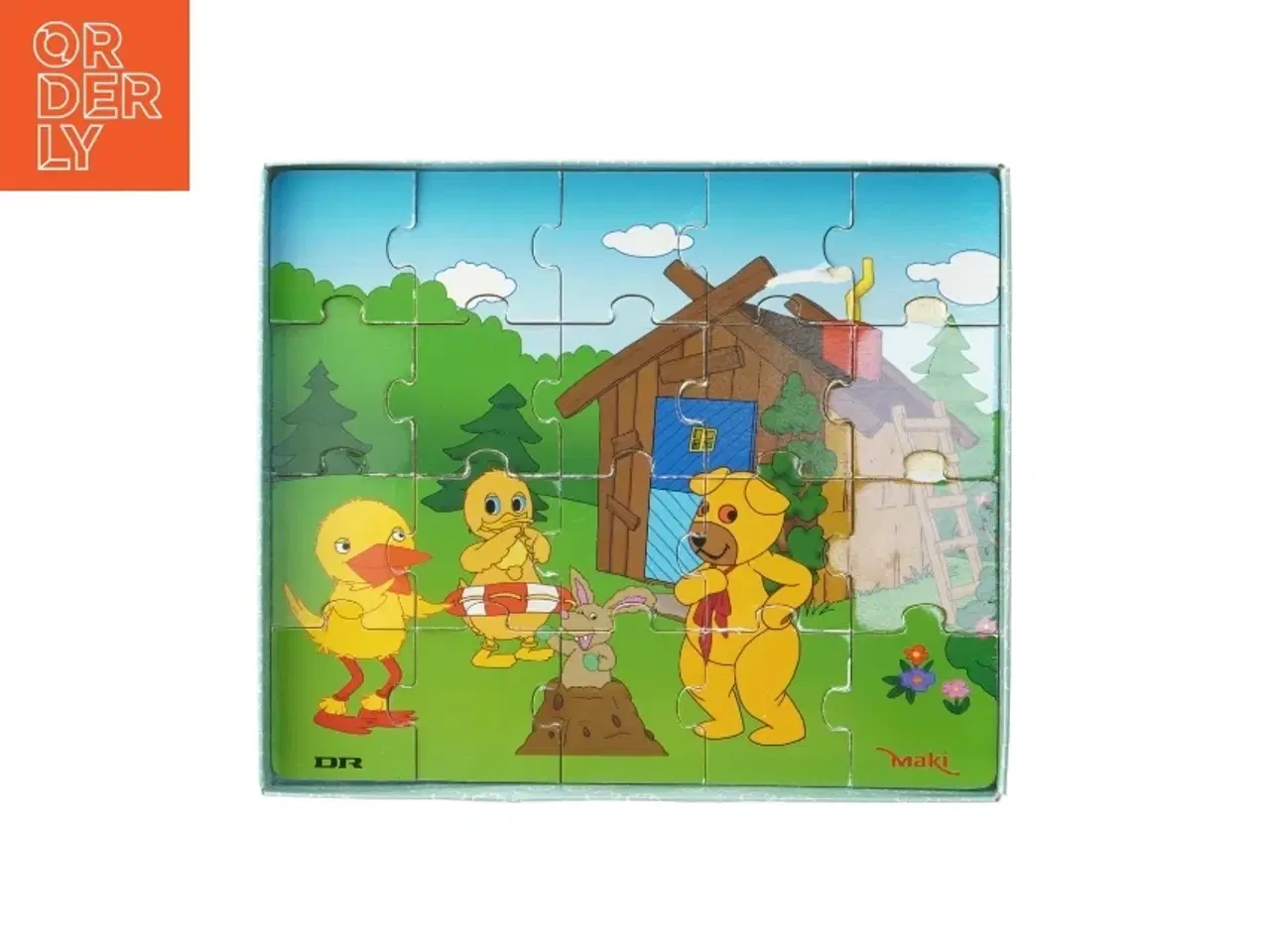 Billede 4 - Bamse og Kylling puslespil i træ fra DR (str. 25x21 cm)