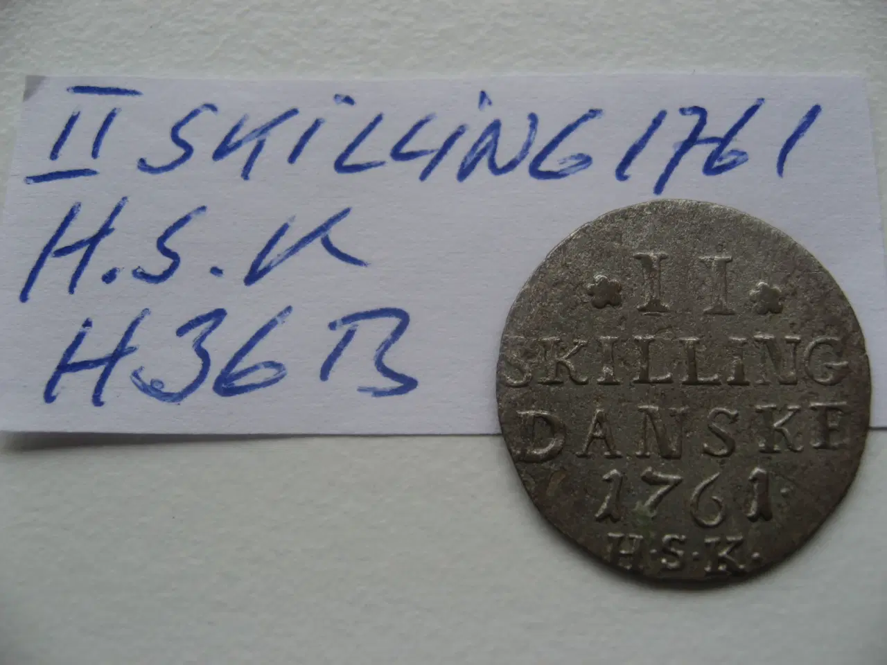 Billede 1 - Særdeles flot/Smuk II Skilling 1761 HSK