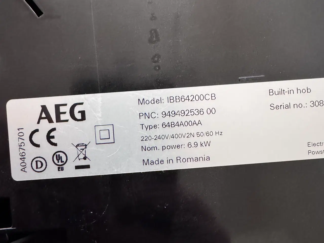 Billede 3 - AEG, IBB64200CB, Induktionskogeplade