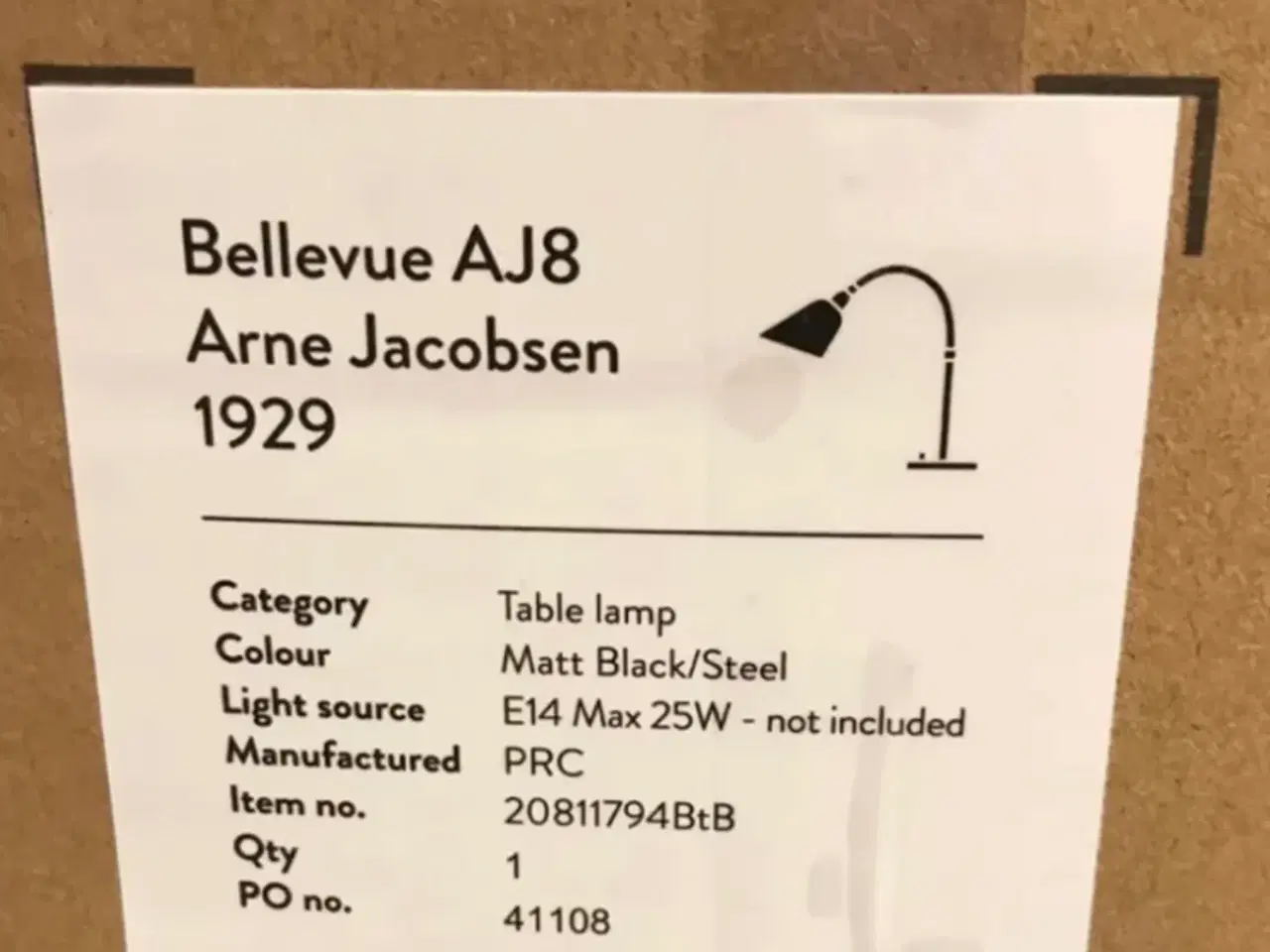 Billede 2 - Arne Jacobsen, AJ8, Bordlampe