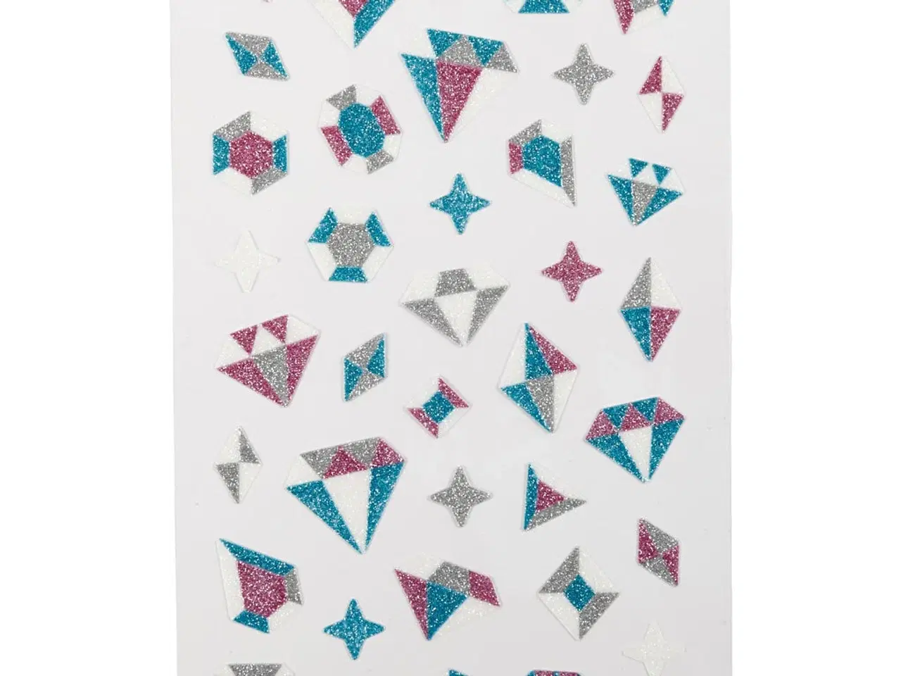 Billede 1 - Glitterstickers, diamanter, ark 10x16 cm, 1 ark