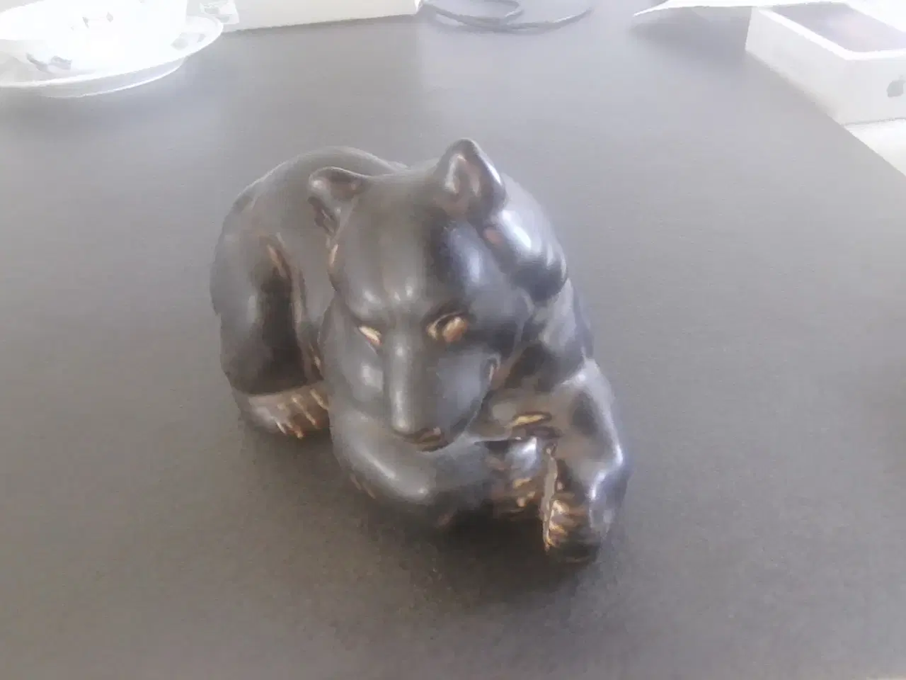 Billede 1 - Stor liggende Royal Copenhagen bjørn.