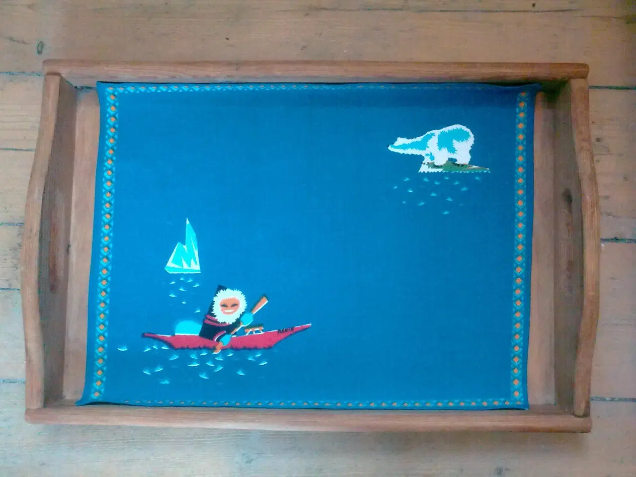 Billede 2 - GRØNLAND bakke dug KUNST tekstil tryk print