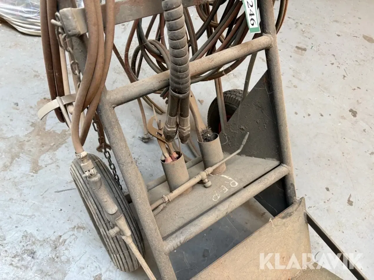 Billede 12 - Vogn til skærebrænder med slanger til