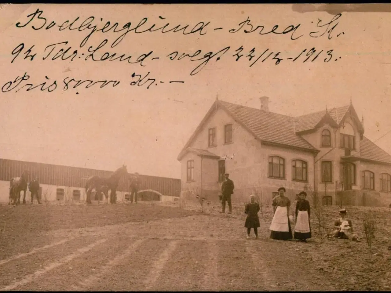 Billede 1 - Bodbjerglund - Bred St. 92 Tdr. Land solgt 22-12 1913 - 80.000 kr - Fotokort u/n - Brugt