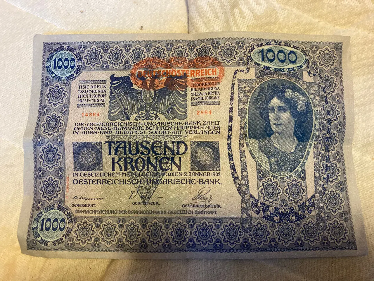 Billede 1 - Tausend Kronen/1000 kr Østrig-Ungarn 1902