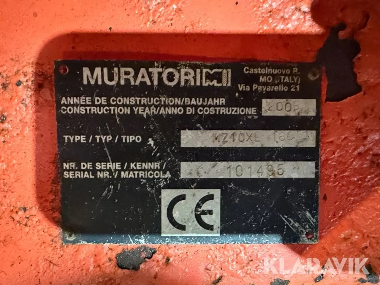 Billede 11 - Stennedlægnings fræser Muratorim Mz10XL 180